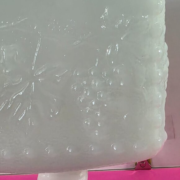Two 4" and 6" White Grapes and Leaves Milk Glass Candy Dishes - Picture 3 of 6